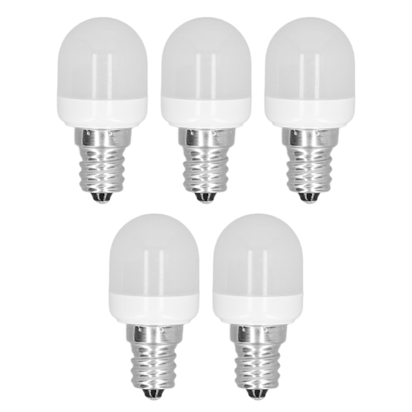 5 kpl LED-lamppuja E12-kierteellä Pehmeä valo 1,5W 75LM LED-lamppuja pöytälampulle kattotuulettimen lampulle seinälampulle AC220V Lämmin valkoinen valo 6000K