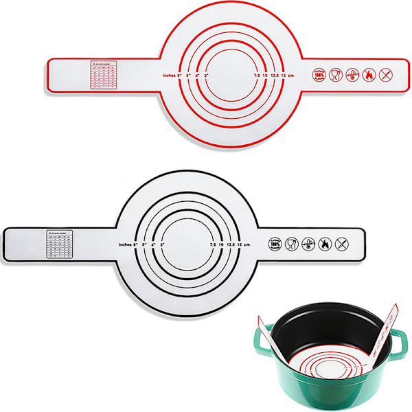 1st Silikon Bakematte Langt Håndtak Sling Non-Stick Kjøkken Coo Rød