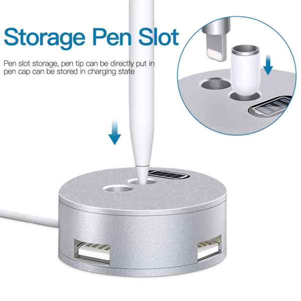 Ladestation Passer til Apple Pencil 1. Ladestation Oplader Dock Adapter med Display Skærm