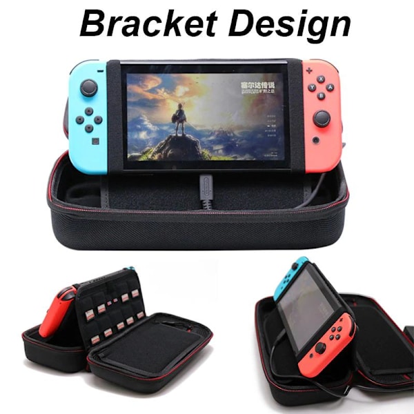 Stor Sort Hård Opbevaringstaske, Etui Kompatibel med Nintendo Switch
