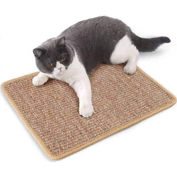 Kissankynsien raapimismatto, luonnollinen sisal-raapimismatto 60x40 cm, vaakasuora kissan raapimislauta, suojaa huonekaluja ja sohvaa