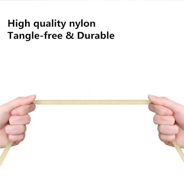 2m pikalataus Quick Charge USB-C punottu laturi Type-C
