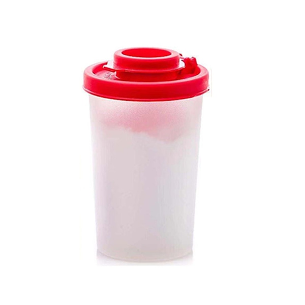 Salt- og pepperbøsser Fuktsikker saltbeholder for camping, piknik, utendørs kjøkken Klar kropp med røde lokk