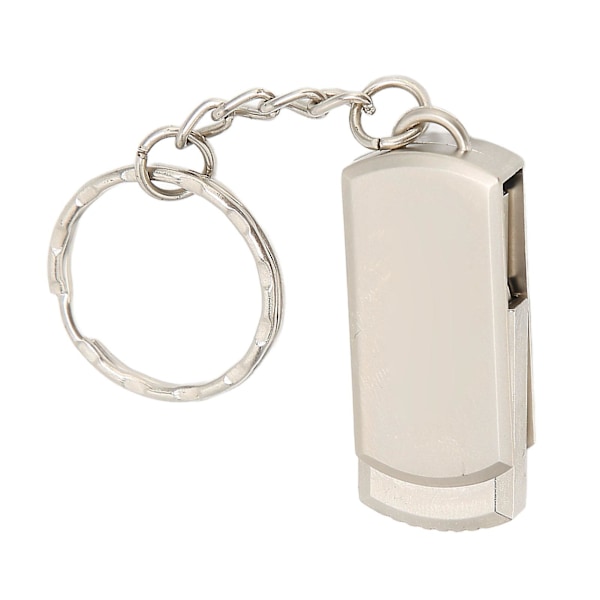 Nøkkelring Flash Drive USB3.0 Mobiltelefon Datamaskin Dobbel Bruk Bærbar Aluminiumlegering U-disk med TypeC-adaptere (16GB Sølv)