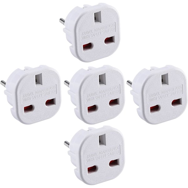 (5 stk.) Reiseadapter UK / US / EU / AU til EU strømadapter, Reiseadapter (UK / USA) til EU
