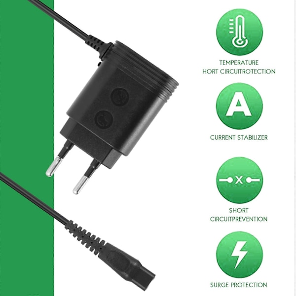 15V HQ8505 Laddare för OneBlade QP6520 QP6510 Rakapparat Strömadapter Sladd EU-kontakt