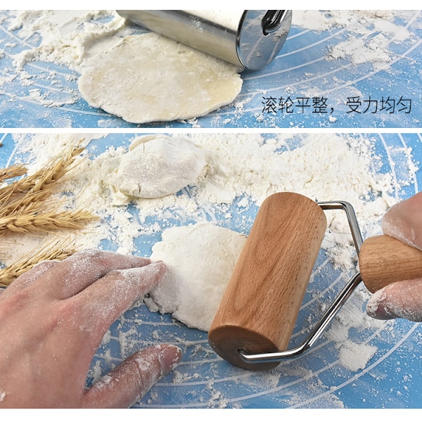 Lille kagerulle, kagerulle i træ, non-stick pizzarulle, dejrulle