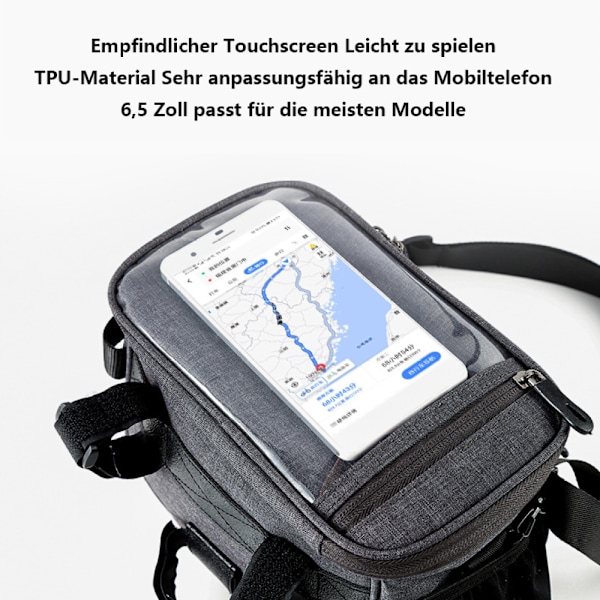 Lruvdox cykelstyrtaske med styradapter til cykler og elcykler, 5L front cykelkurv vandtæt styrtaske e-cykel med