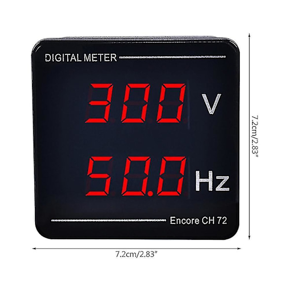 Jännite- ja taajuusmittari Digitaalinen näyttö 50-500v 10-99.9hz Nopea asennus