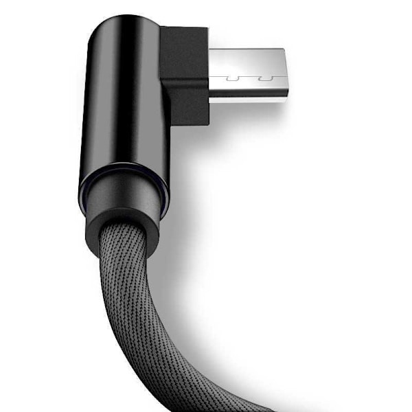2m Slitesterk Flettet Metallisk USB-C Kabel Quick Charge 3.0