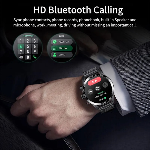 LIGE Smarture til mænd Smart Watch Bluetooth Opkald Smartwatch Mode Business Ur Nyt Smartband Mand Reloj 360 360