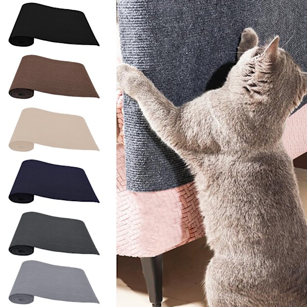 Hushållsskärbar självhäftande kattskrapmatta Reptålig soffa Skyddsdyna Kattungar tillbehör Ljusgrå