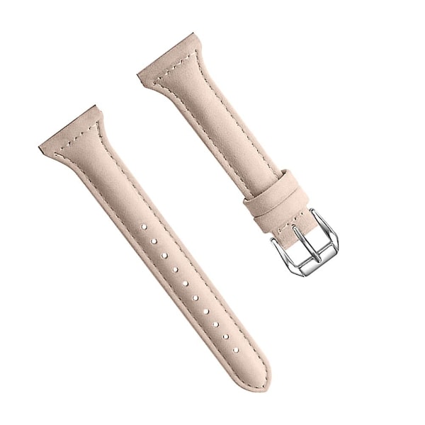 Designklocka i äkta läder, snyggt armband kompatibelt med Galaxy Watch Active (22 mm, frostad aprikos)