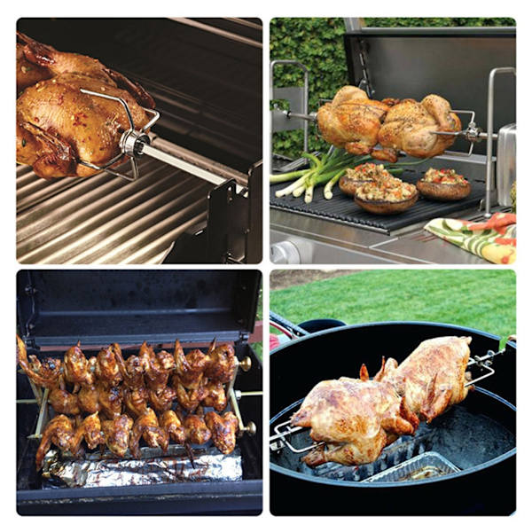Sett med 4 Grillgafler i Rustfritt Stål, Grillgaffel, Spidd for Kjøtt, Egnet for Utekoking, Piknikgrill