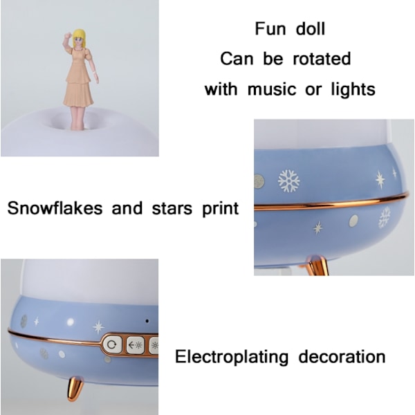 Dockprojektionsnattlampa USB-laddning Stjärnhimmel Ocean Music Box, Spec: Standard Ver. 2.7W (Rosa)