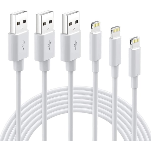 3X Lightning USB -kaapeli Applelle (2 metriä)