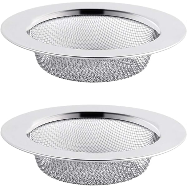 2-pakke rustfritt stål vaskfilter, 7,5 cm avløpsfilter, håndvask