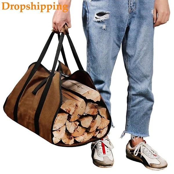 Firewood Carrier Heavy Duty Canvas Bag Firewood Carrier Indoor Bag Fireplace Wood Stove Accessories Storage Bag