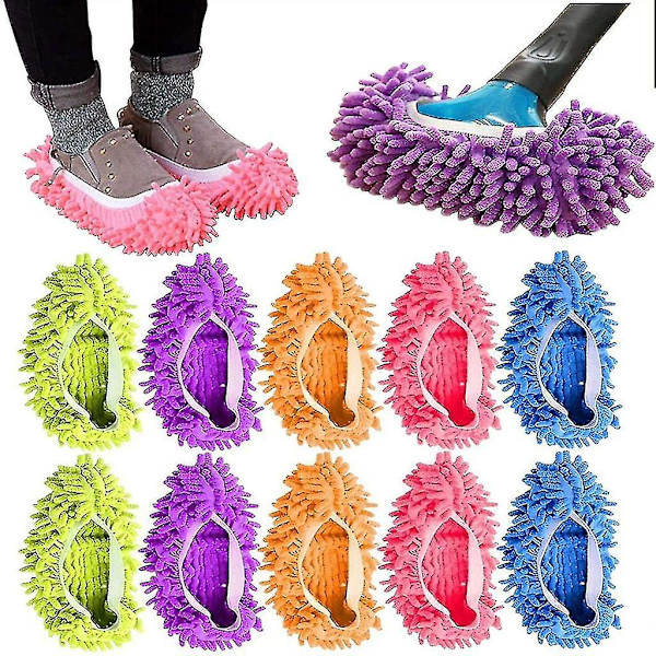 10 stk støvsugersokker gulvrengjøring vaskbar gjenbrukbar mikrofiber støvsugermopp for kvinner