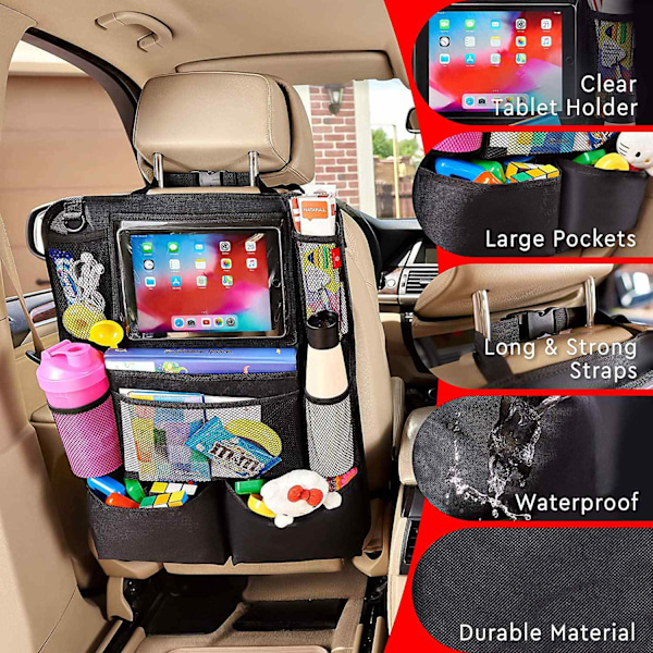 2 kpl Käytännöllinen auton takapenkin säilytystila tabletille ja tavaroille