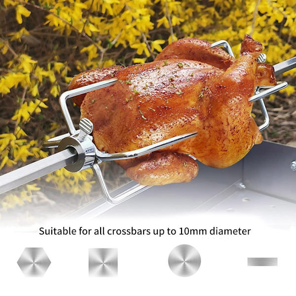 Sett med 4 Grillgafler i Rustfritt Stål, Grillgaffel, Spidd for Kjøtt, Egnet for Utekoking, Piknikgrill
