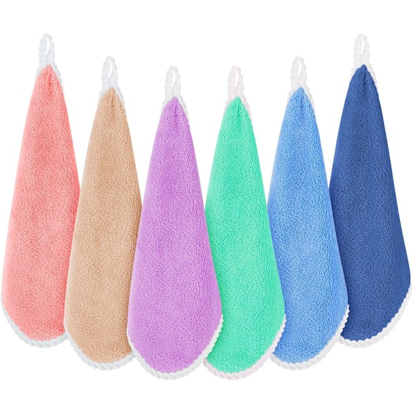Baby Washcloths, 6-Pack Coral Fleece Face Towels, Reusable and Washable Mini Wipes