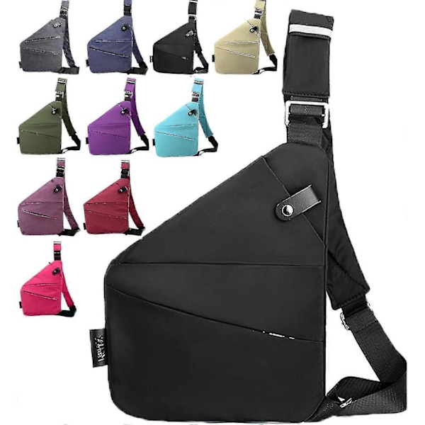 Varkaudenestoreppu naisille, varkaudenestolaukku, varkaudenestolliset crossbody-laukut naisille, varkaudenestoreppu [DB] Musta