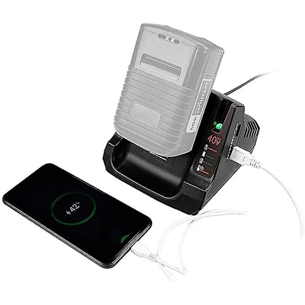 36v 40v max batteriladdare, svart +decker Lcs36 Lcs40 Li-ion-batteri (endast laddare, inget batteri)
