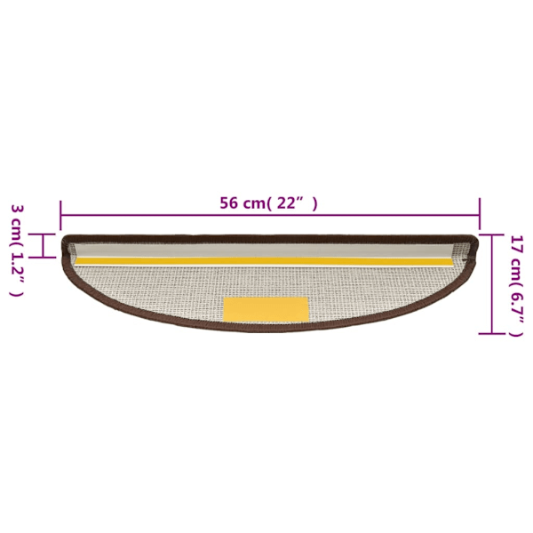 vidaXL Trappematter 10 stk. 56x17x3 cm kaffebrun