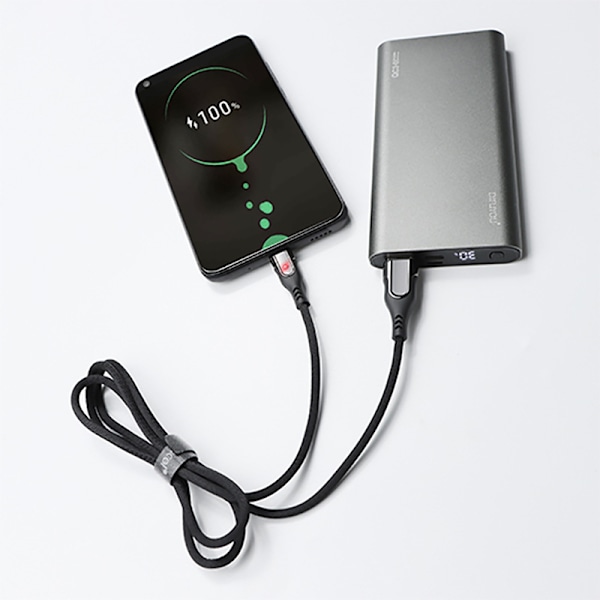 USB-C snabbladdningskabel 1,2 meter Svart