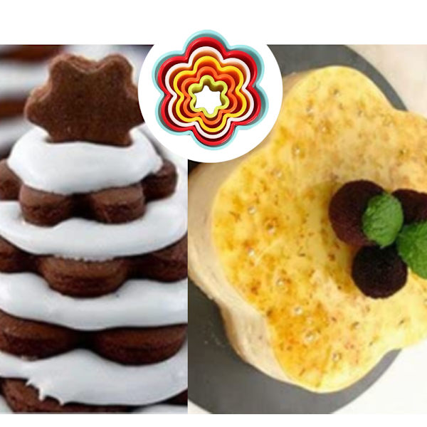 Dubbelsidiga runda kakformar, kakformar och fondantkakor