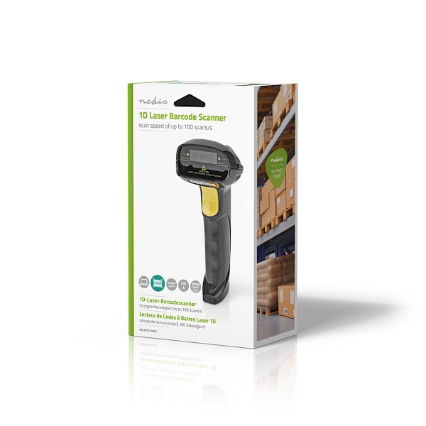 Stregkodelæser | Laser | Kablet | 1D lineær | USB-strøm | USB 2.0