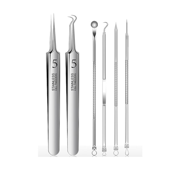 Blackhead Remover Tool Kit med fodral, 6-pack