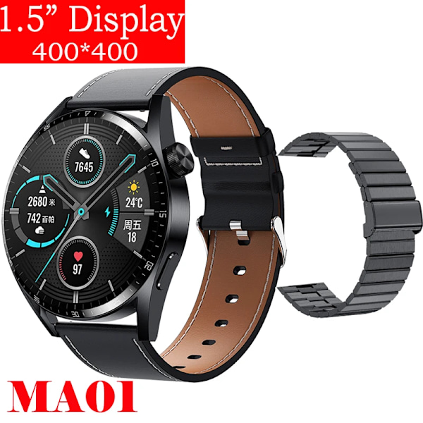 Ny Smart Watch Herre Android GT3 IP68 Vandtæt NFC Smartwatch Trådløs Opladning Bluetooth Opkald Herre Watch til Bl Le-Bl St Zu