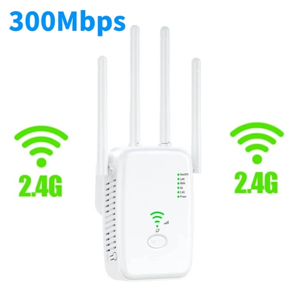 1200 Mbps Trådløs WiFi Repeater WIFI Range Extender WiFi Signal Booster 5G 2.4G Dual-band Netværksforstærker WiFi Router 2.4G 300Mbps Hvid EU-stik