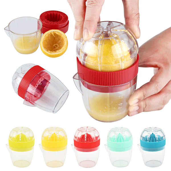 PP Plast Appelsin Juicer Sitronpresse Pressfrukt Juicing Kopp Mini Manuell Juicer Gul