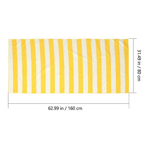 1 Sett Bekväm Poolhåndkle Multifunksjonelt Strandhåndkle Superabsorberende Strandhåndkle Gul 160x80cm Yellow