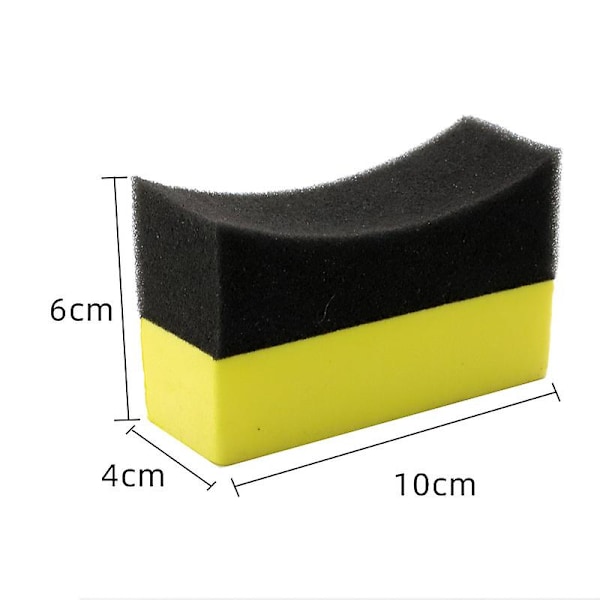 Bil Hjul Polerings Voks Svamp Børste Med Dæk Abs Vask Rengøring Dæk Kontur Dressing Applikator Puder Detalje Tilbehør|svampe, Klude &amp; 10x4x6cm