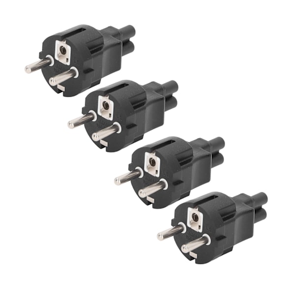 4 stk. EU 2-bens stik til IEC320 C5 strømkabel Professionelt EU 2-bens stik 4,8 mm til C5 strømkabel til bærbar computer EU-stik 100‑250V