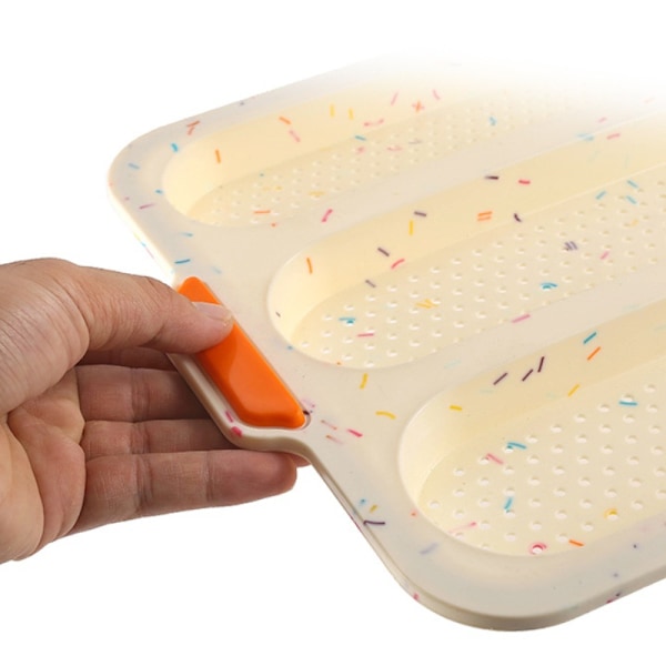 Perforerede silikonebaguetteforme Nonstick 3 bølgede brød Ristet brød bageforme til kage madlavning