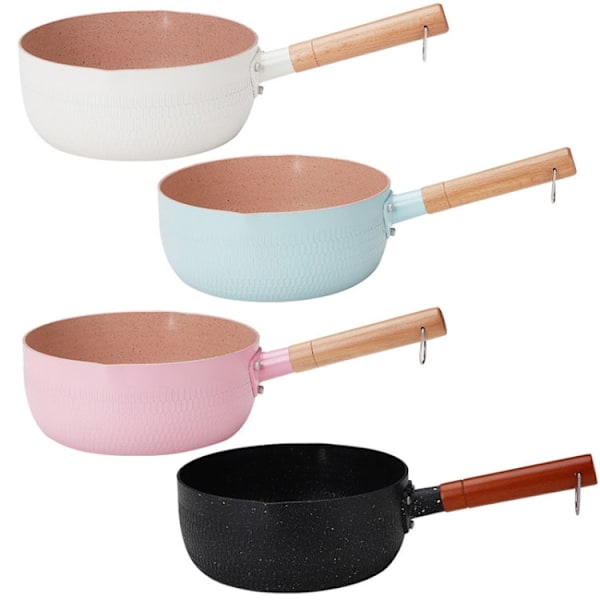 20 cm utan lock, koka snabbnudlar Non-Stick Pan Baby Pan Maifan Stone Liten Mjölkkanna (Blå)