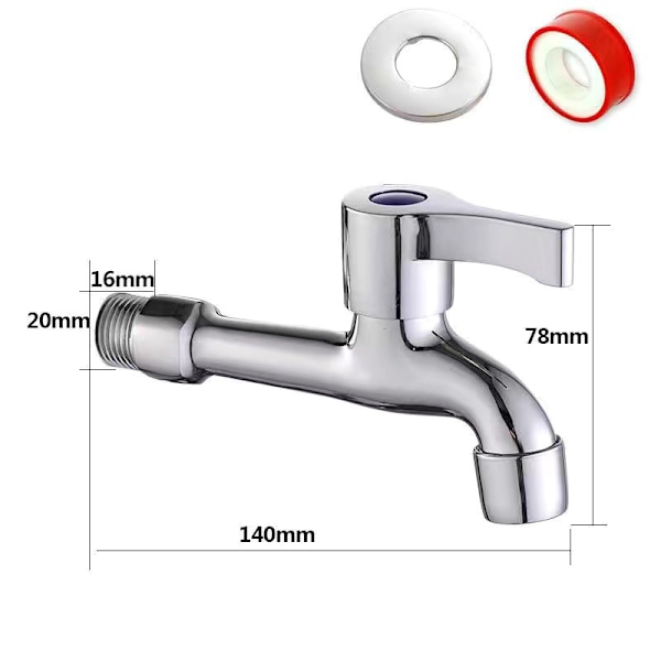 Mässingskranadapter för mopphink, 14 cm