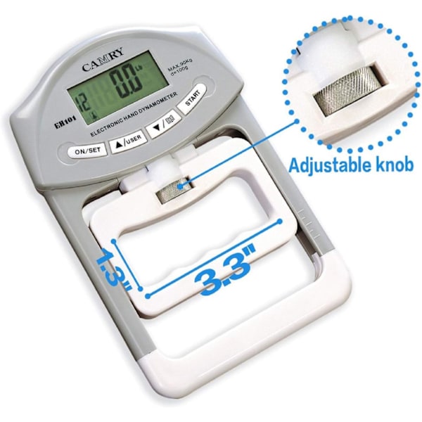 Digitalt dynamometer grebsstyrkemåling Automatisk registrering 90 kg/200 lbs