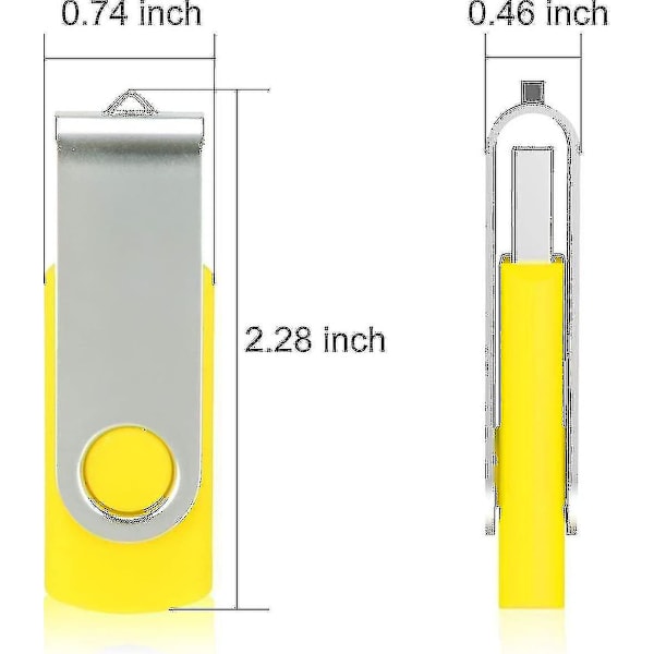 10-pack USB-minnen 2.0, USB-minne i bulk, vridbart minne, hopfällbar lagringsenhet, zip-disk