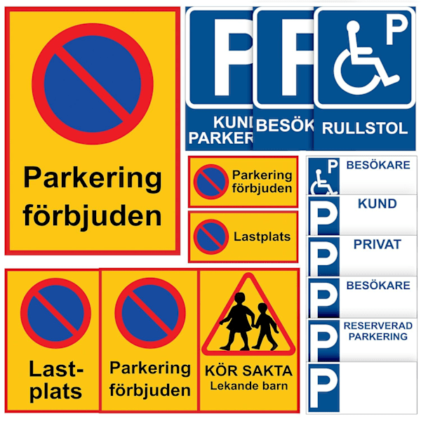 Pysäköintikyltti / Varoituskyltti Pysäköinti / Liikennemerkki - Kyltti MultiColo