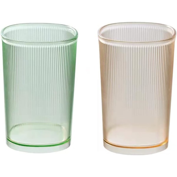 Ubrækkelig kop, badeværelsesglas, plastik tandbørsteholder, glaskop, badeværelseskopper, makeupbørsteholder, sæt med 2 genanvendelige drikkeglas.