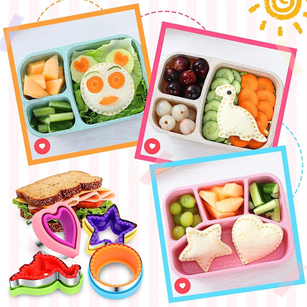6 stk Skorpefri Smørbrødskutter DIY Kakeutstikkere Rød