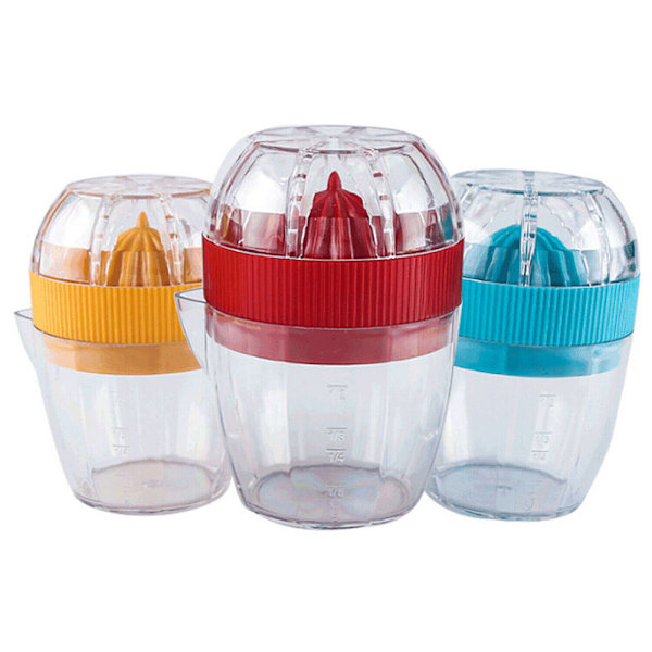PP Plast Appelsin Juicer Sitronpresse Pressfrukt Juicing Kopp Mini Manuell Juicer Gul