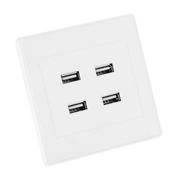 4 USB-porttia DC 5V Kotitoimisto Sähköseinään Asennettava Pistorasia Laturi Pistorasia (110~250V)