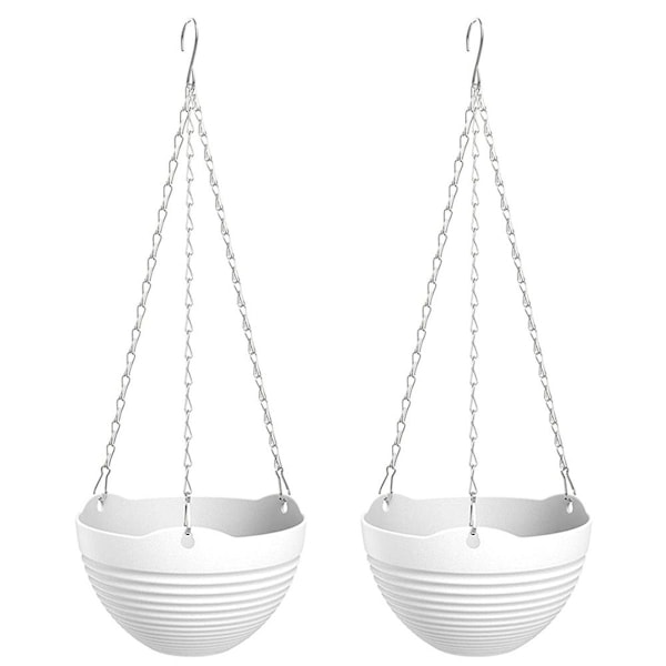 Hanging basket flower pot. Hanging wall flower pot with hanging white